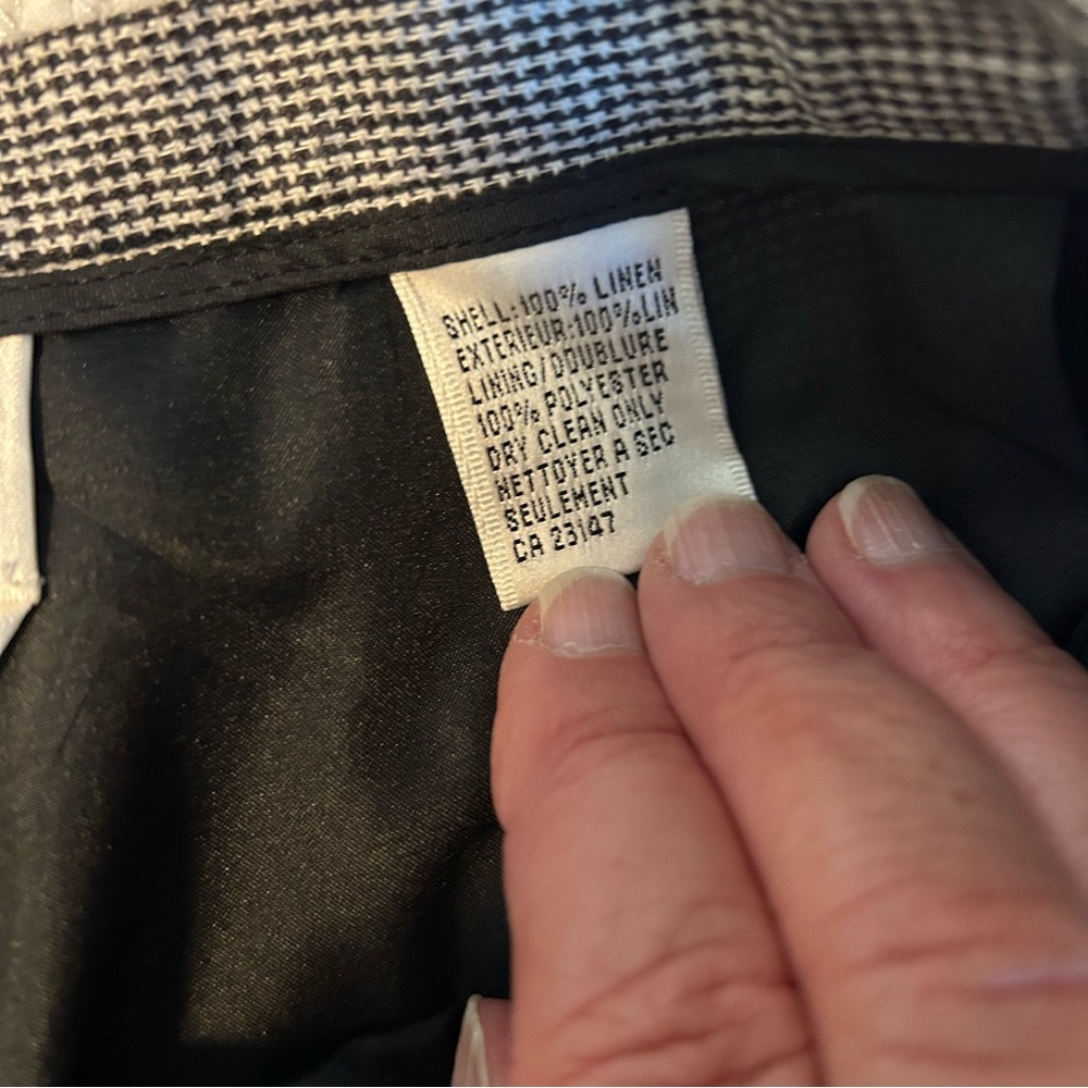 Talbots Petites Irish Linen Houndstooth Dress Pants. Size 8. - Picture 5 of 12